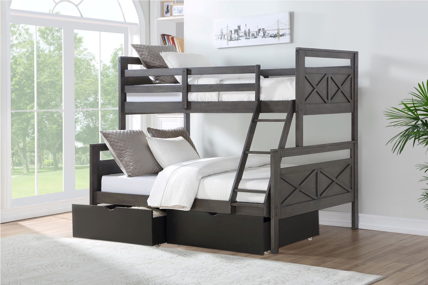 Twin Panel Bunkbed Under Bed Donco Kids