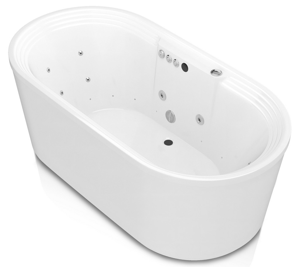 Sofi 5.6 ft. Center Drain Whirlpool and Air Bath Tub in White - ANZZI FT-AZ201