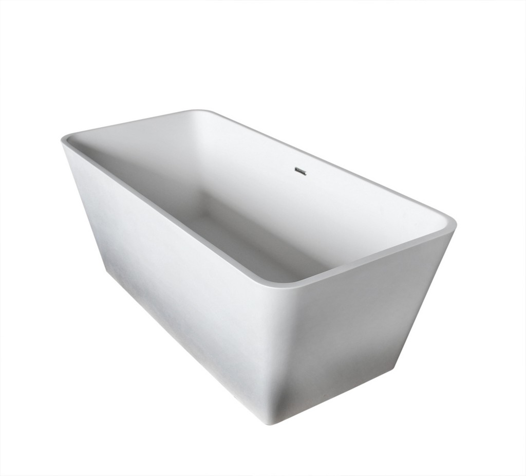 Freestanding Bathtub Center Drain White