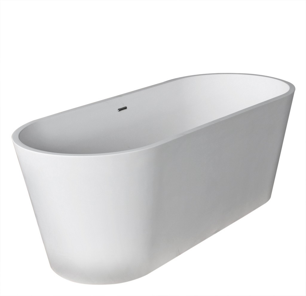 Freestanding Bathtub Center Drain White