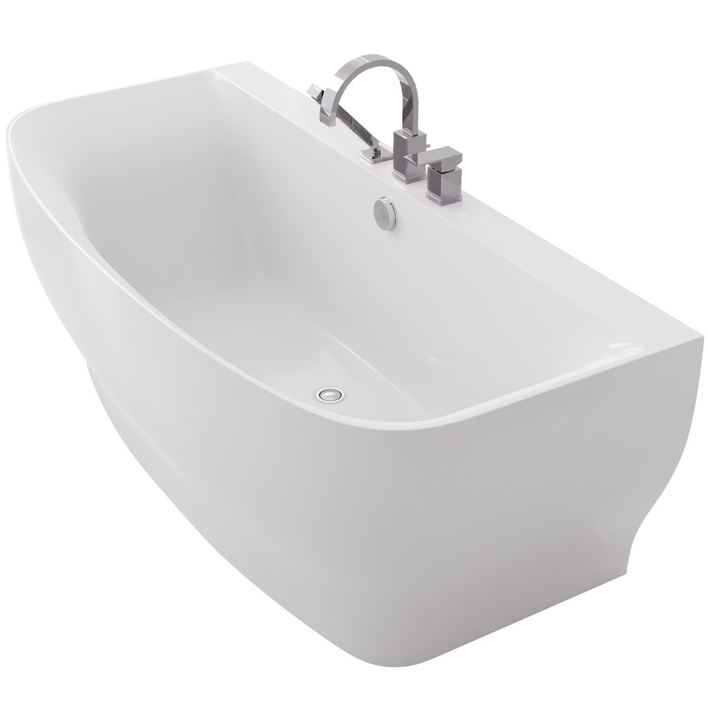 Freestanding Bathtub Deck Mounted Faucet White