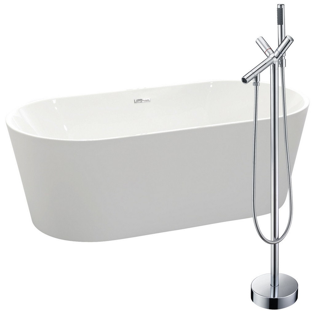 Anzzi Furniture Flatbottom Bathtub Faucet Chrome