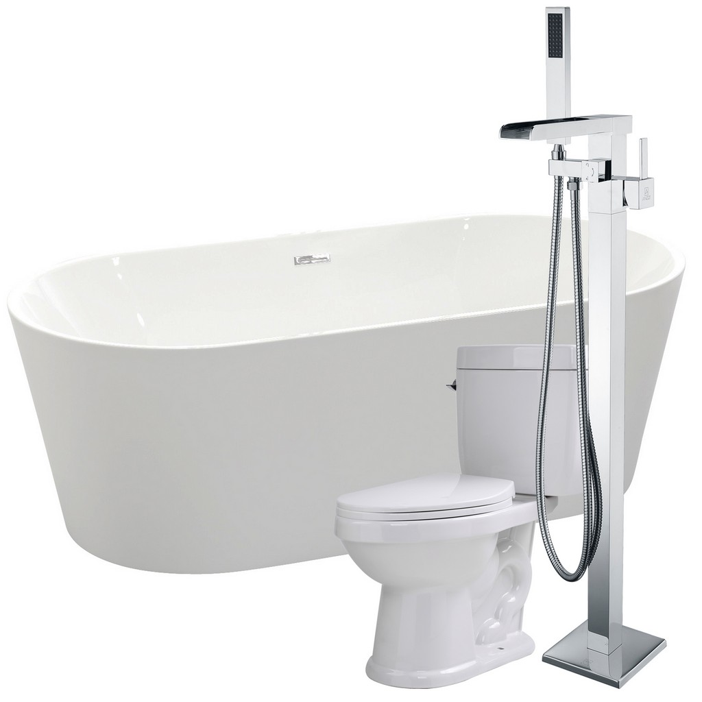 Anzzi Furniture Flatbottom Bathtub Faucet Toilet