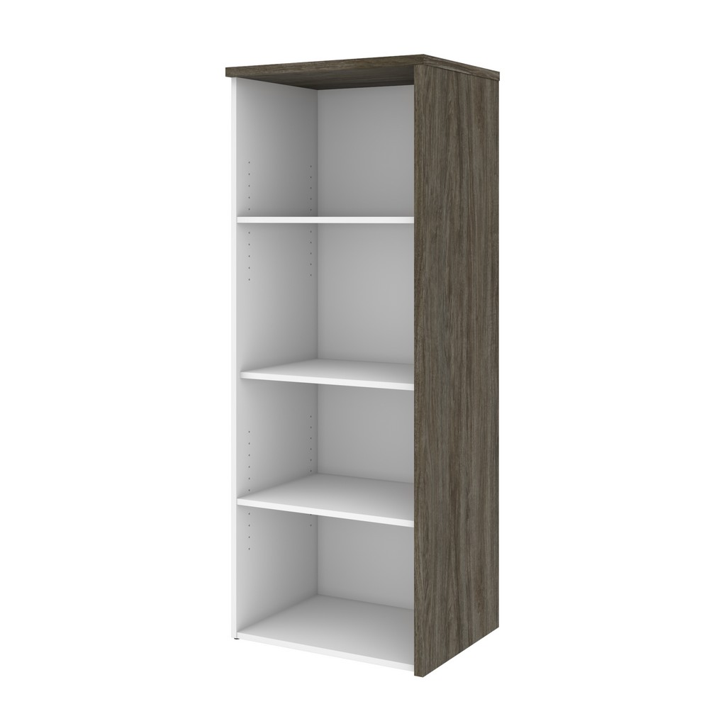 Gemma 24w Bookcase In Walnut Grey & White - Bestar 107700-000035