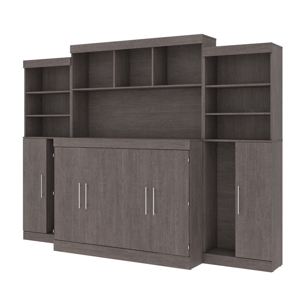 Bestar Set Cabinet Bed Mattress Storage Grey