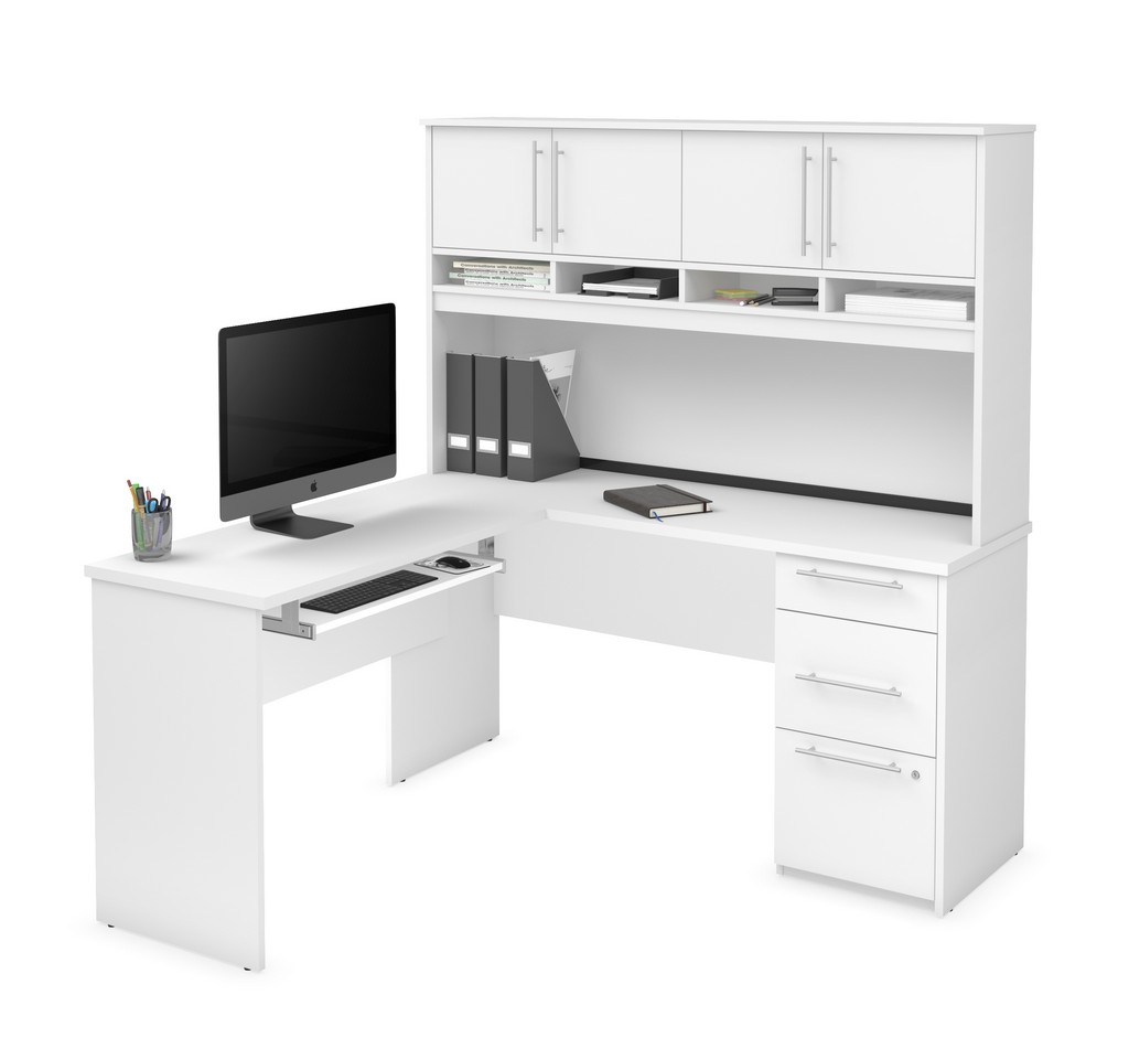 Desk Pedestal Hutch White Bestar