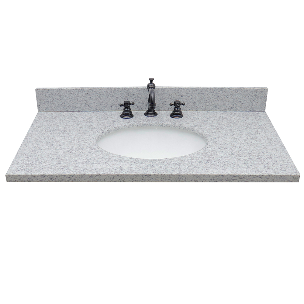 37" Gray Granite Top With Oval Sink - Bellaterra 430001-37-gyo