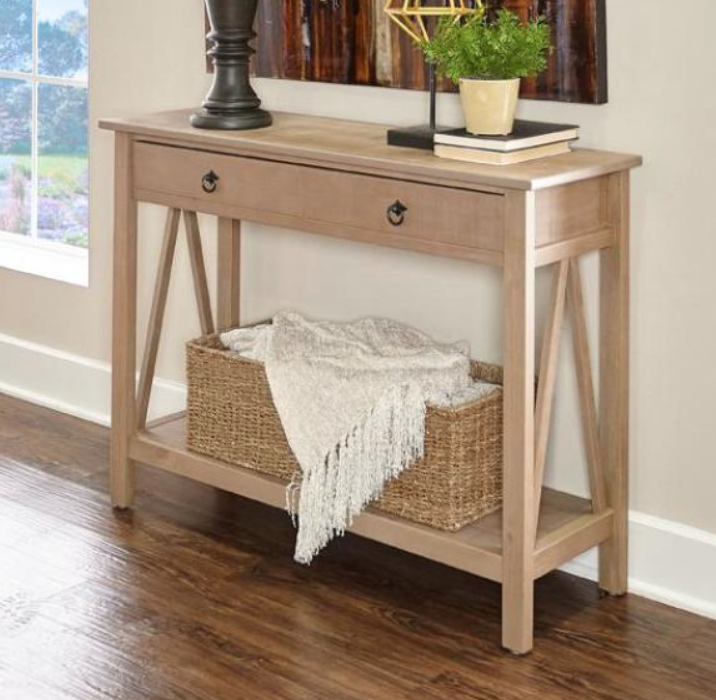Picture of Titian Rustic Gray Console Table - Linon 86152GRY01U