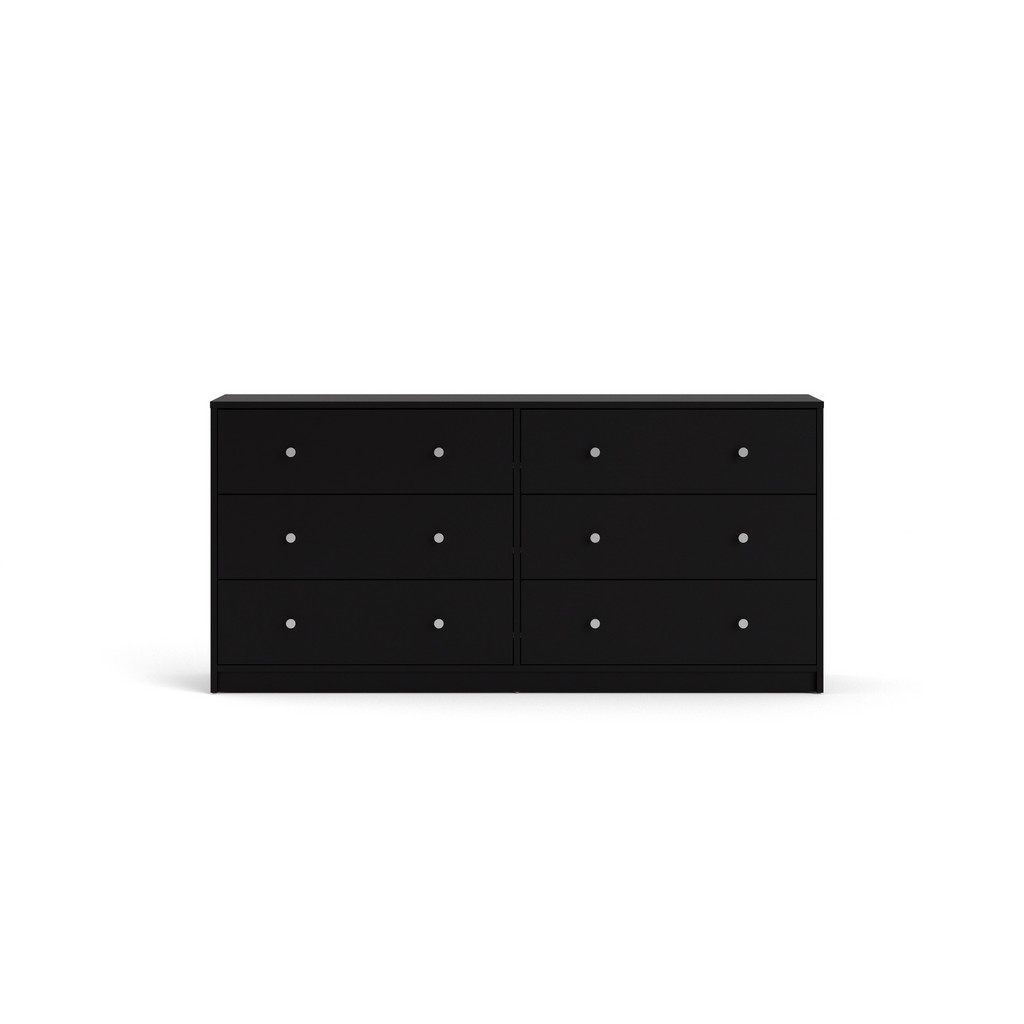 Portland 6 Drawer Double Dresser in Black - Tvilum 703288686 Image