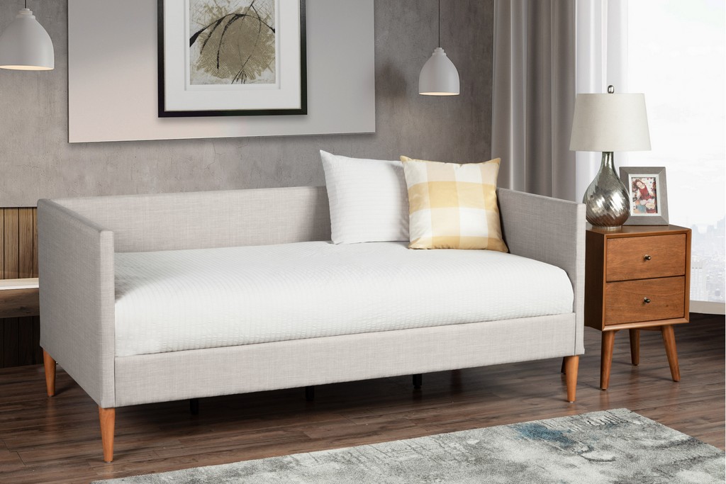 Britney Day Bed in Light Grey Linen - Alpine Furniture 1096T