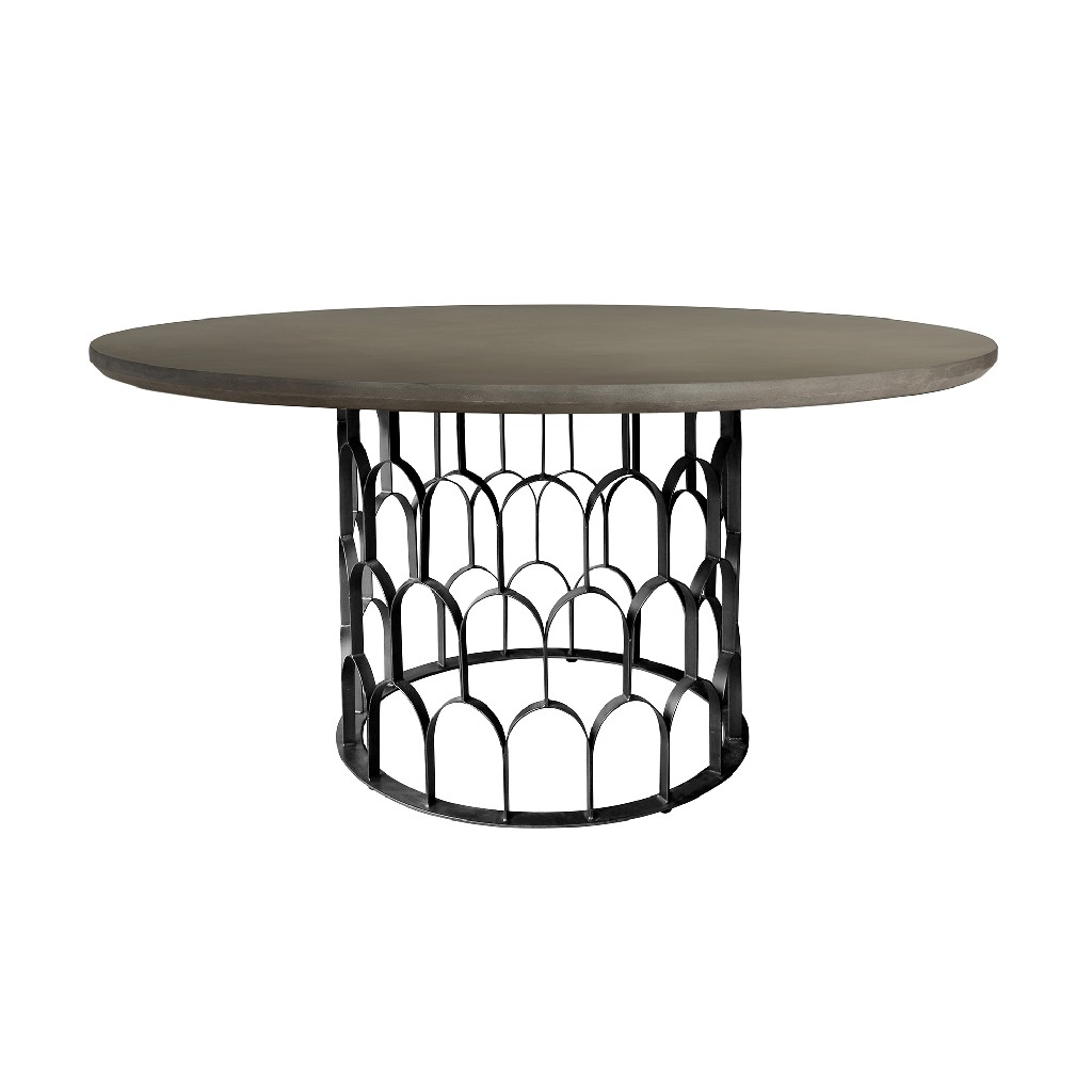 Concrete Metal Round Dining Table