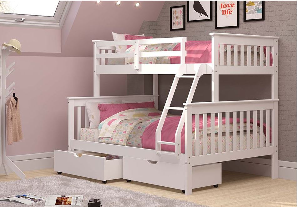Twin Bunk Bed Underbed Storage Donco Kids