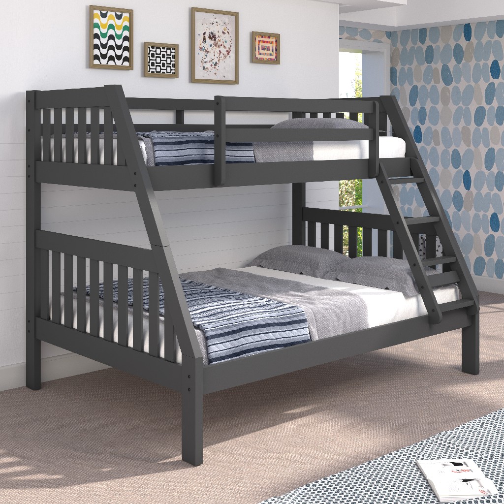 Bonnie Twin Over Full Mission Bunk Bed In Dark Gray - Chelsea Home Furniture 36tf600-dg
