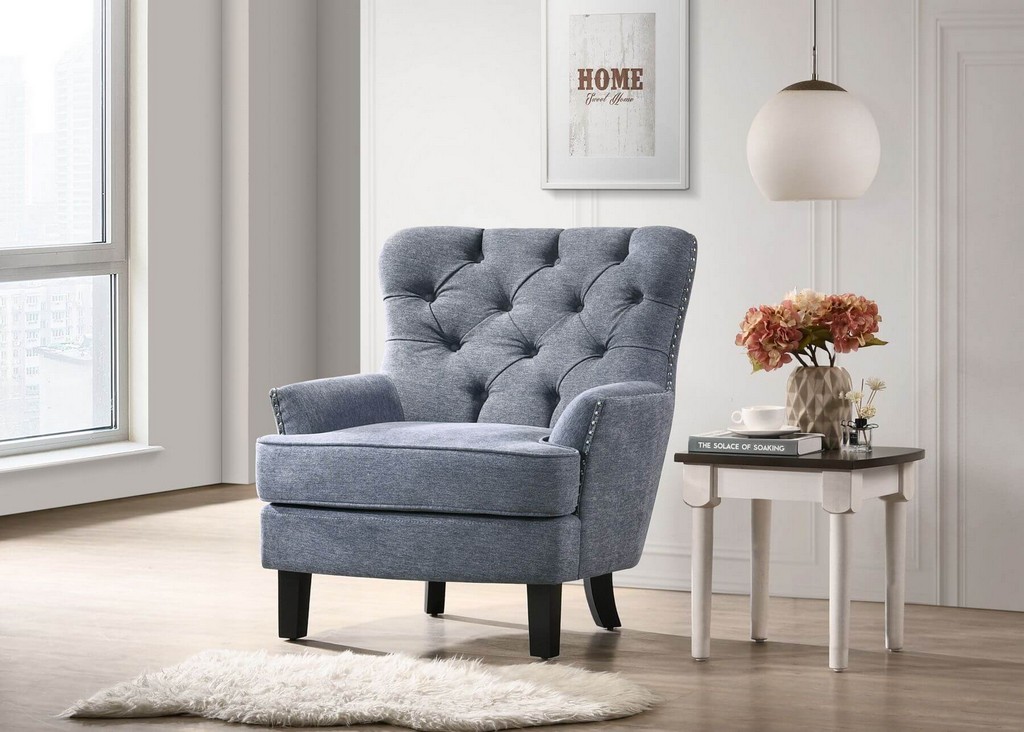 Accent Chair Blue Chelsea