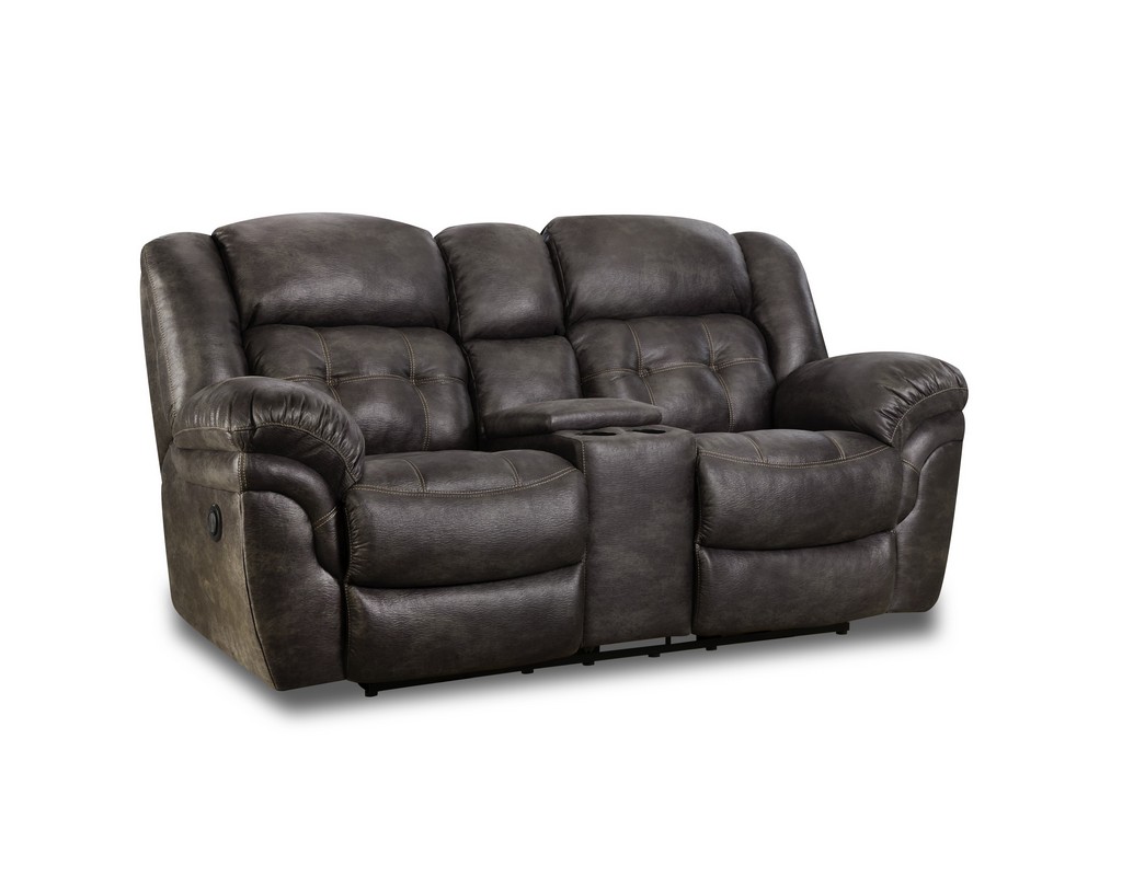 Booker Power Console Loveseat Recliner In Charcoal - Chelsea Home Furniture 961292914-l