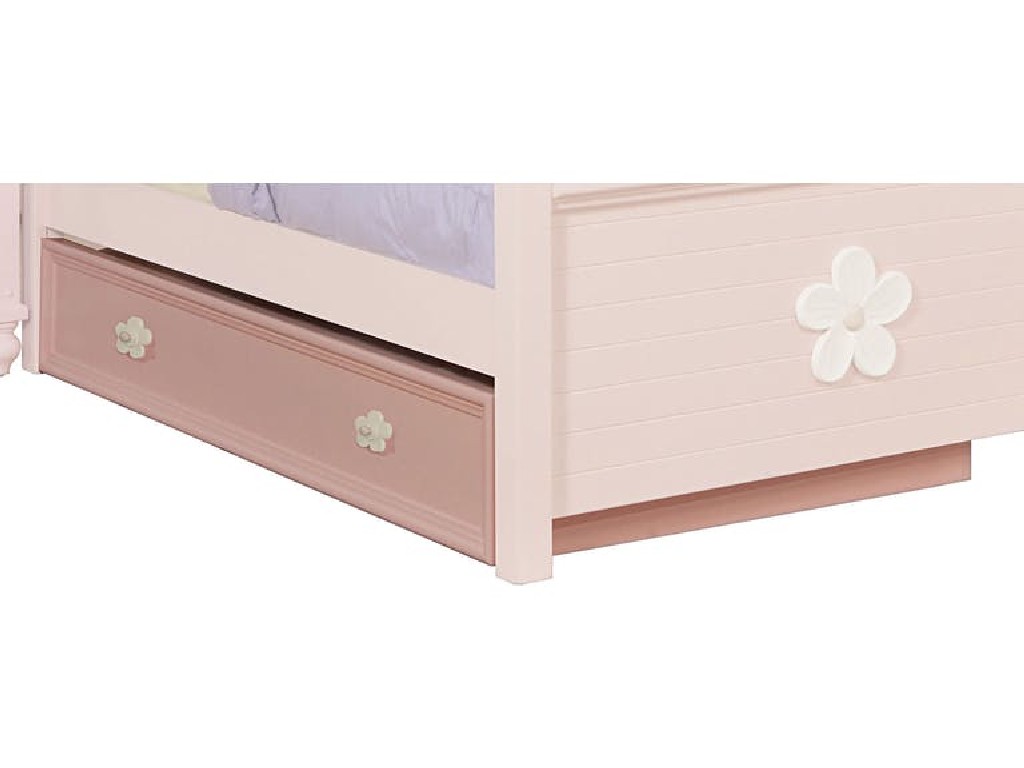 Floresville Trundle (twin) In Pink (white Flower) - Acme Furniture 00738-trn