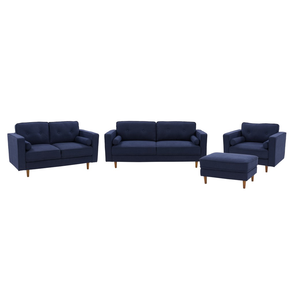 Sofa Loveseat Accent Chair Set Blue Corliving