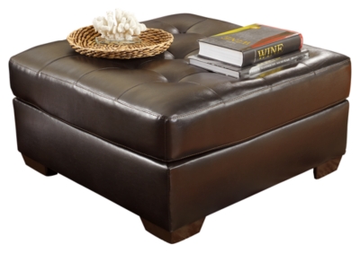Signature Design Alliston Oversized Accent Ottoman In Chocolate - Ashley Furniture 2010108