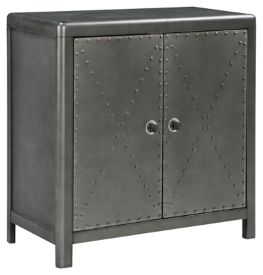 Signature Design Rock Ridge Accent Cabinet In Gunmetal Finish - Ashley Furniture A4000033