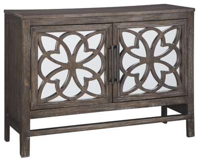 Signature Design Alvaton Accent Cabinet In Antique Brown - Ashley Furniture A4000222