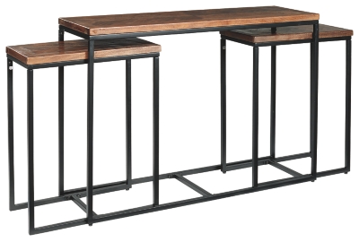 Signature Design Jadenley Console Table (set Of 3) In Brown/black - Ashley Furniture A4000255