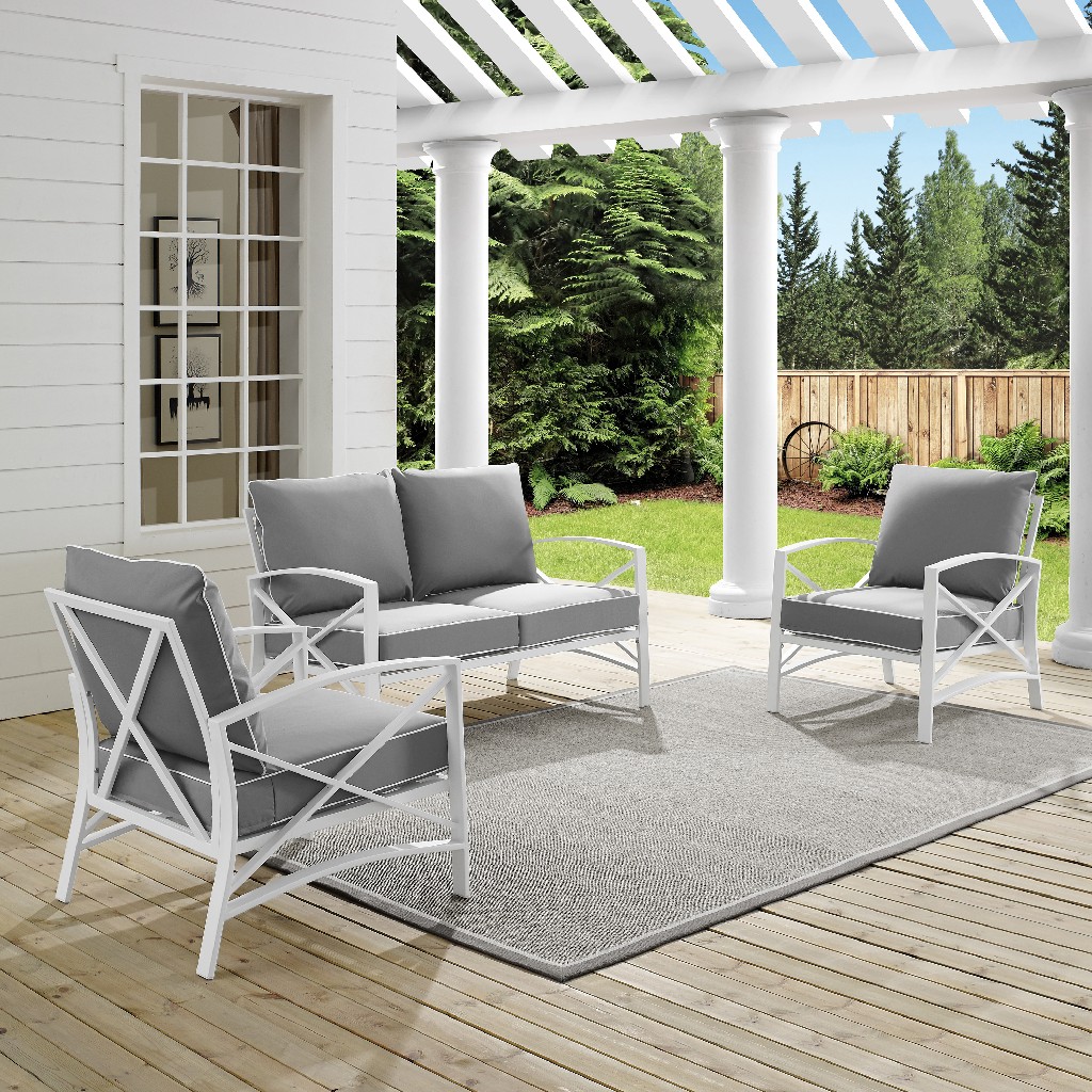Crosley Outdoor Seating Set Arm Chairs Loveseat