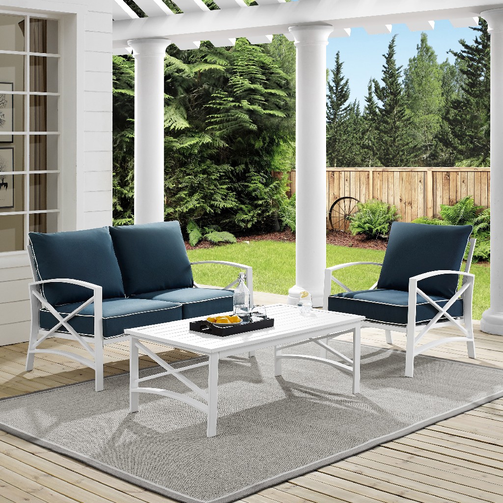Outdoor Conversation Set Loveseat Chair Coffee Table