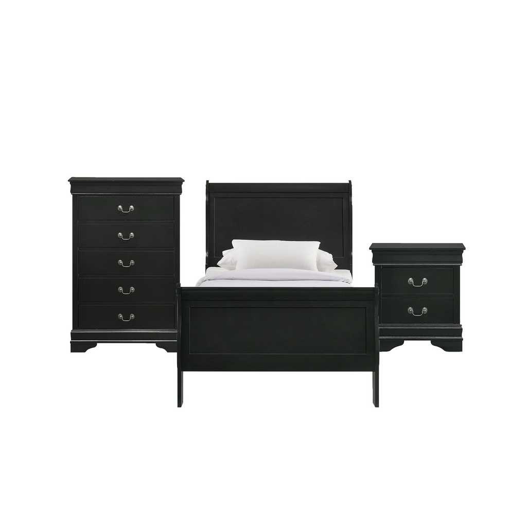 Picket House Furniture Twin Panel Bedroom Set Black