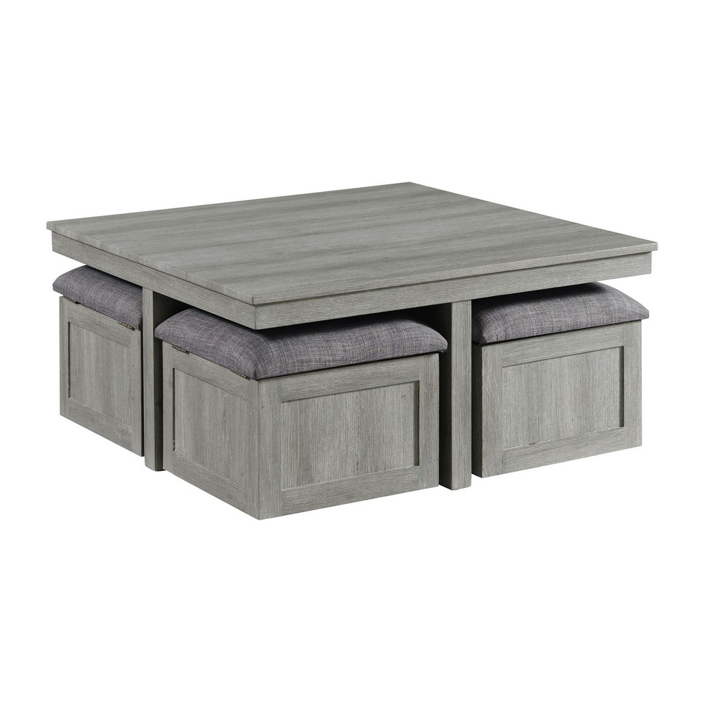 Coffee Table Storage Stools Grey