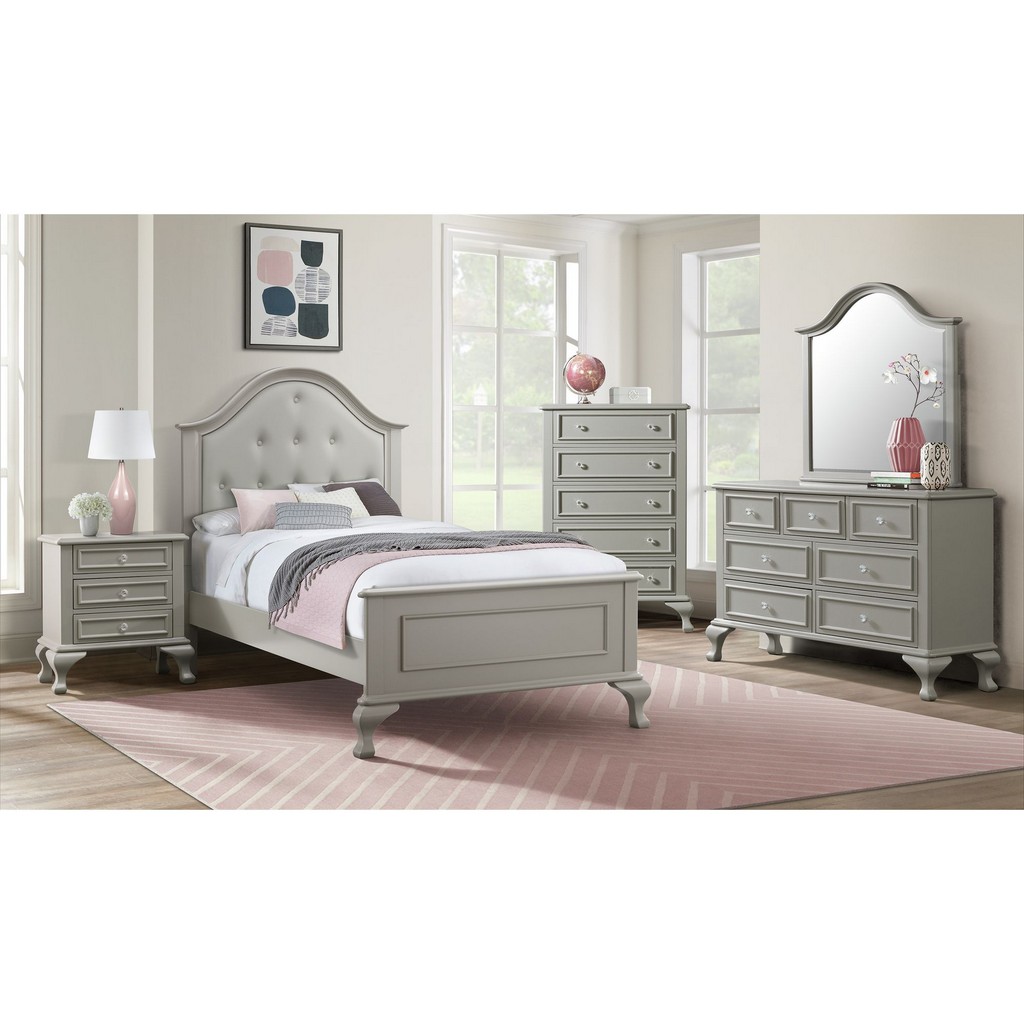 Picket House Furniture Twin Panel Bedroom Set Grey