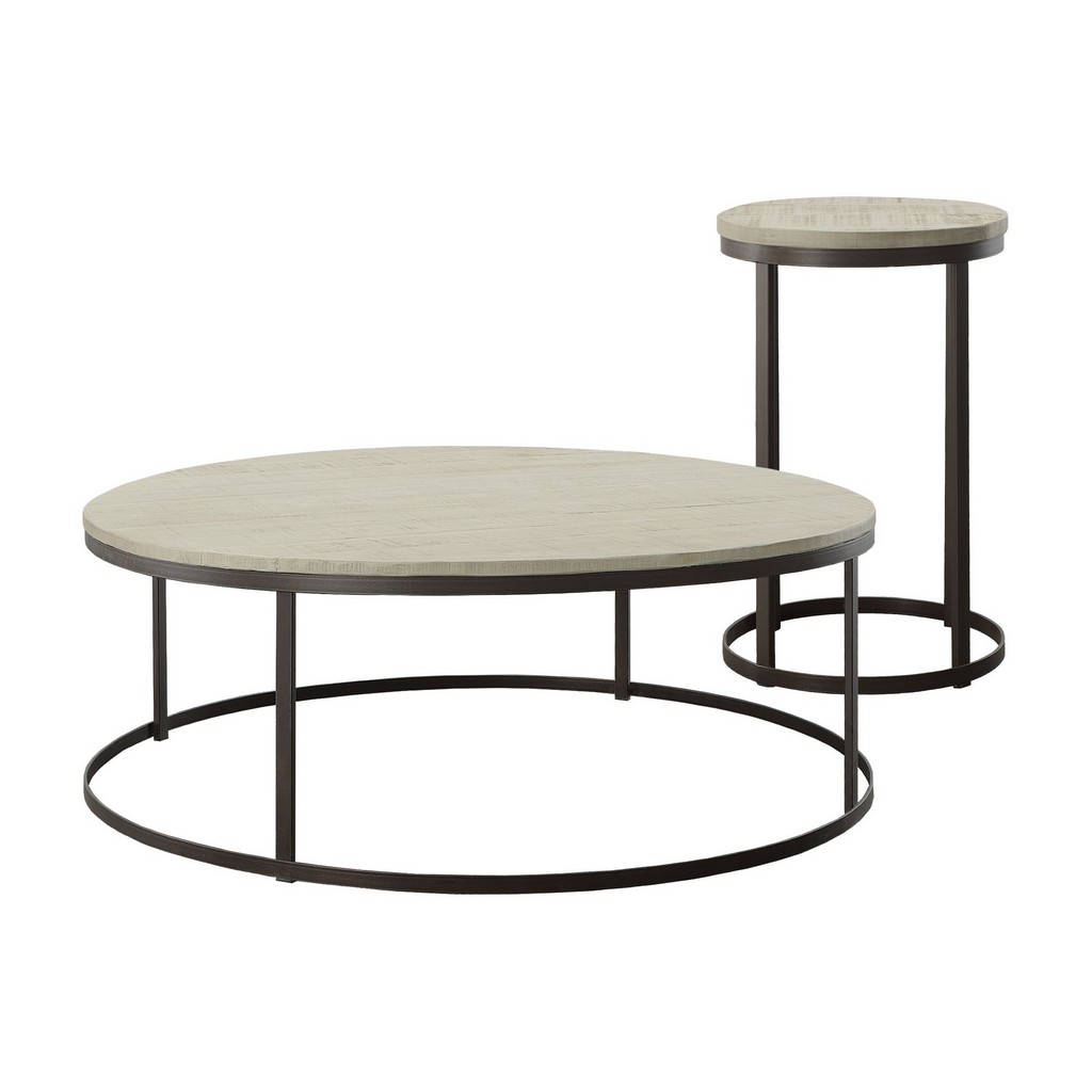 Picket House Furnishings Burg 2PC Occasional Table Set in Natural-Coffee Table &amp; End Table -  Picket House Furnishings M.5920.300.2PC