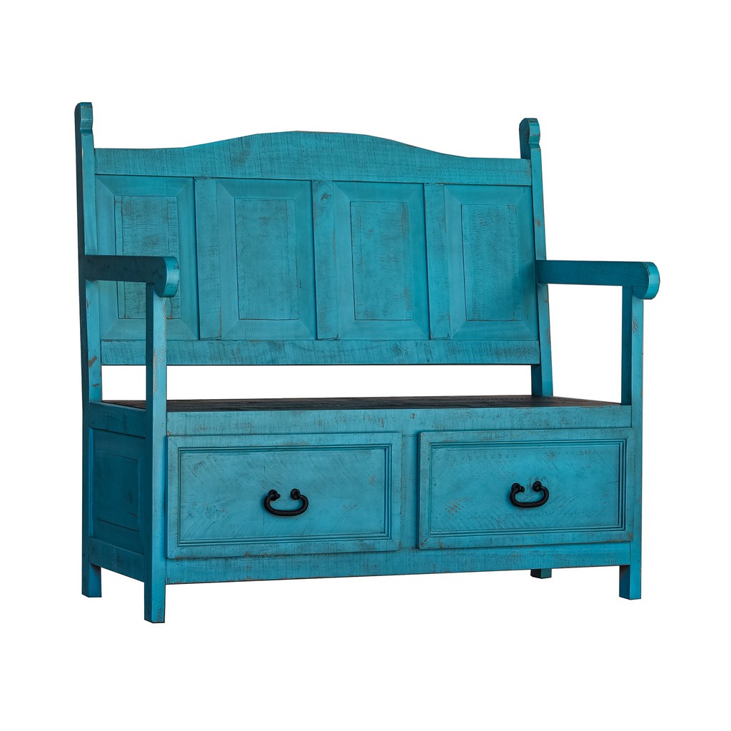 Storage Bench Turquoise Picket House