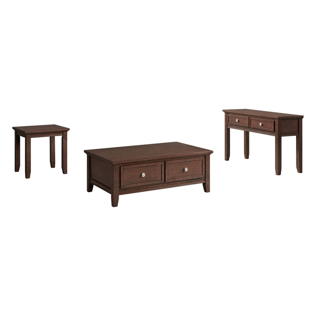 Picket House Furnishings Rouge 3PC Occasional Table Set in Cherry-Coffee Table, End Table &amp; Sofa Table -  Picket House Furnishings TCH500ST3PC