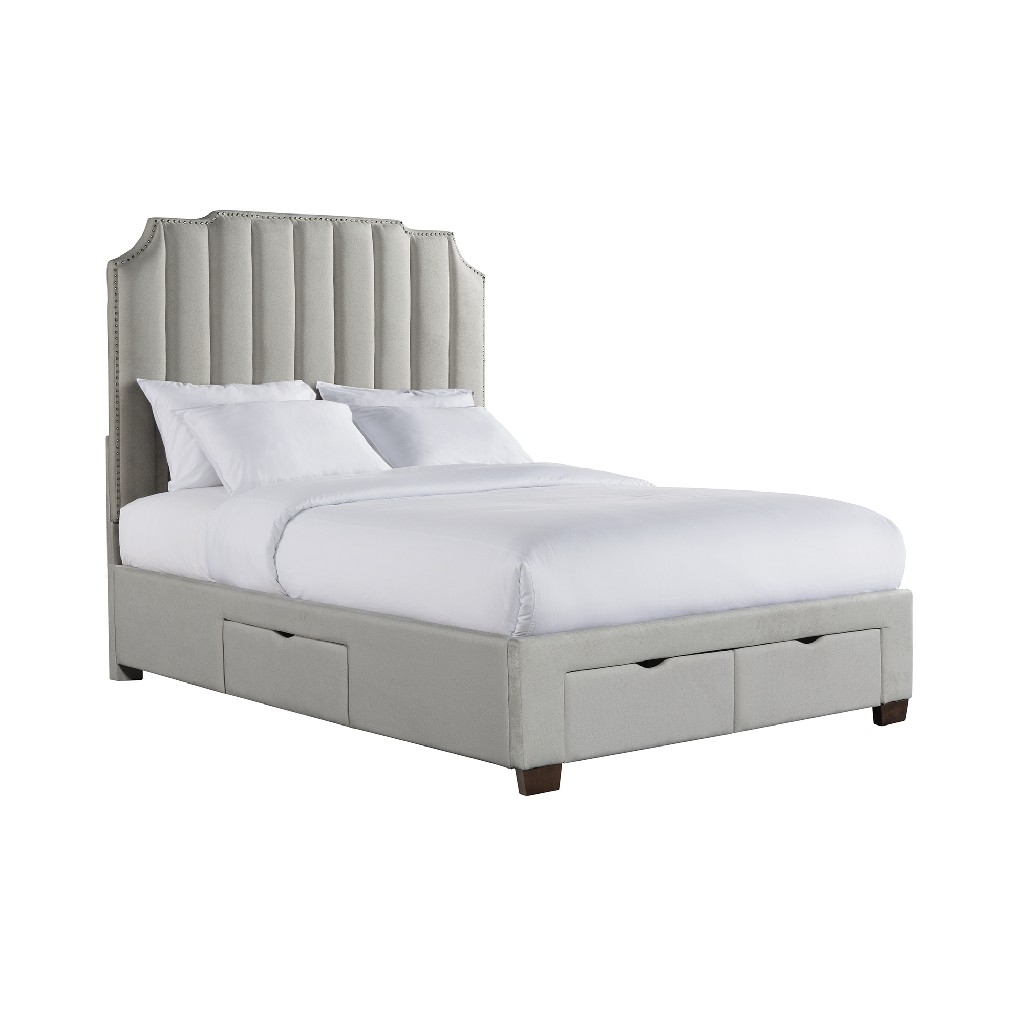 Queen Storage Bed Gray Picket House