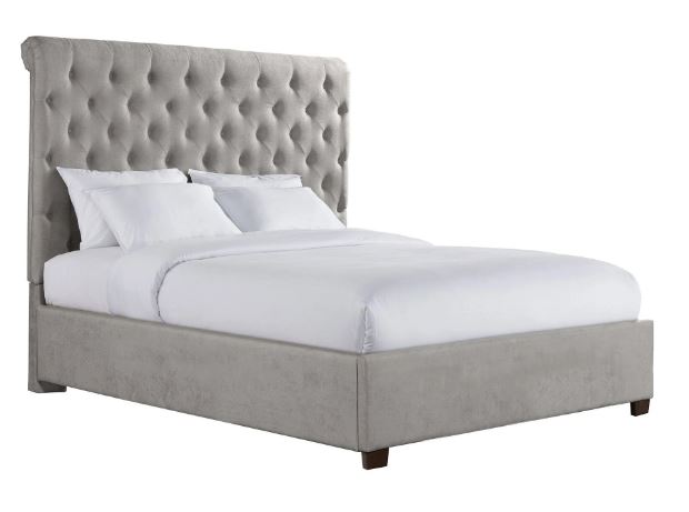 King Upholstered Bed Grey