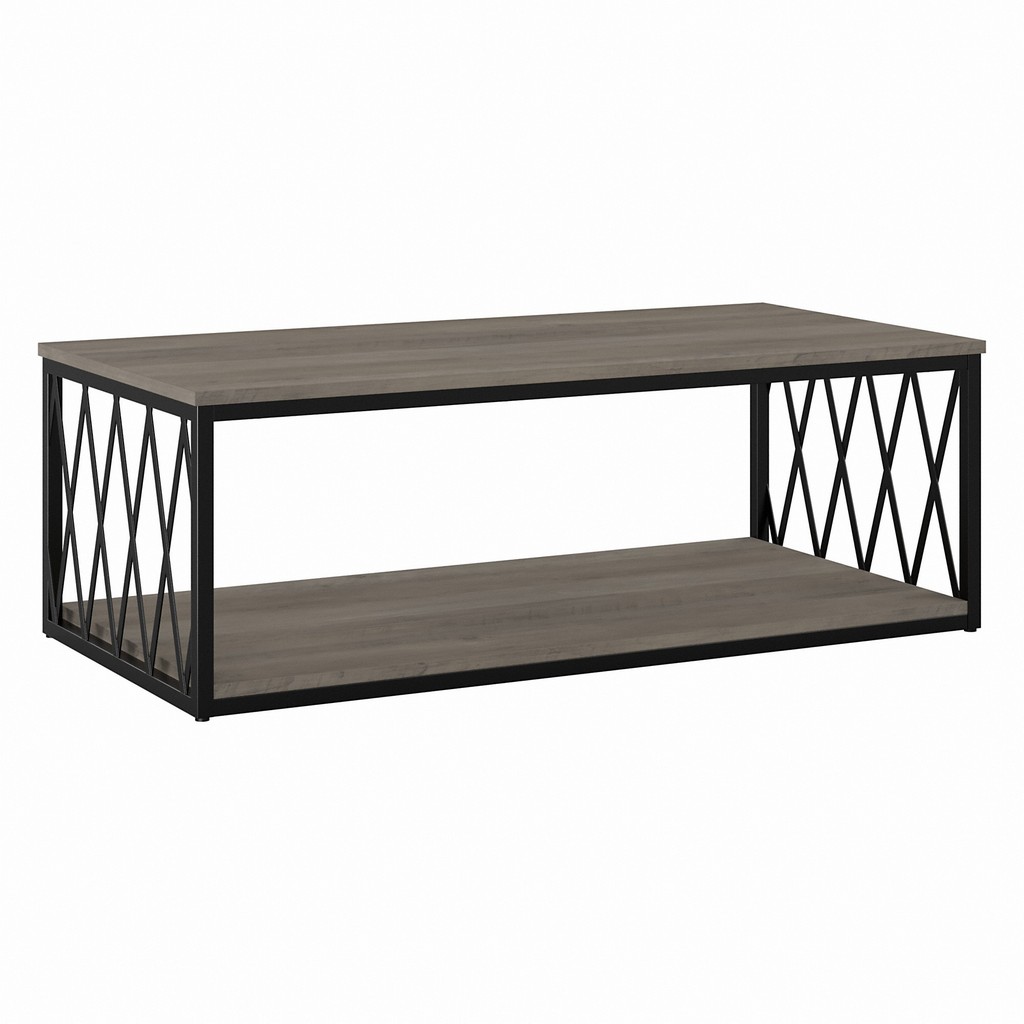 kathy ireland Home by Bush Furniture City Park Industrial Coffee Table in Dark Gray Hickory - Bush Furniture CPT248DG-03