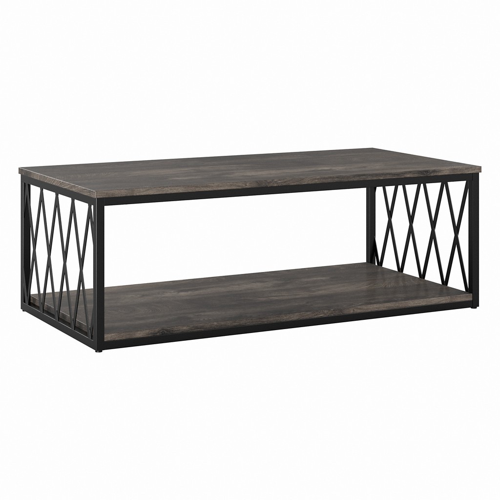 kathy ireland Home by Bush Furniture City Park Industrial Coffee Table in Dark Gray Hickory - Bush Furniture CPT248GH-03