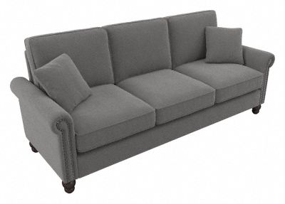 Bush Furniture Coventry 85W Sofa in French Gray Herringbone - Bush Furniture CVJ85BFGH-03K