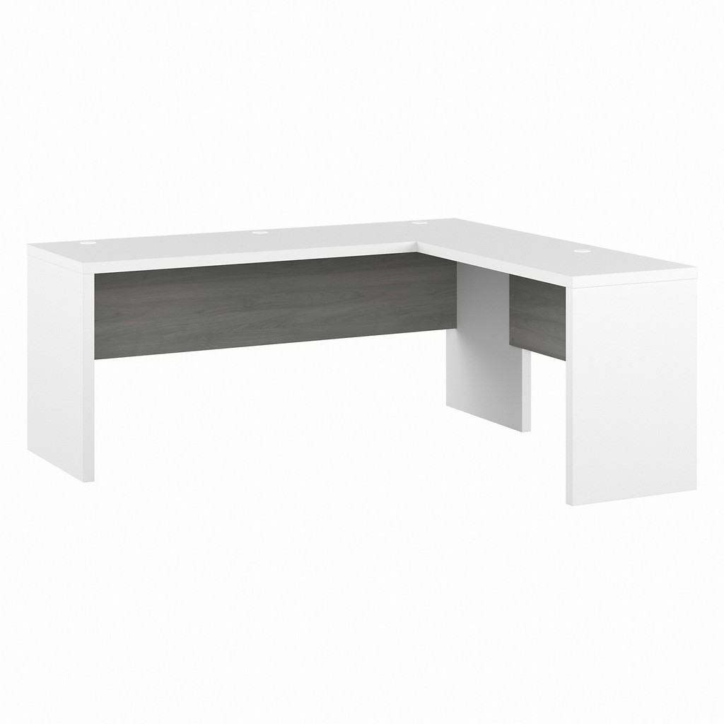 Office by kathy ireland Echo 72W L Shaped Computer Desk in Pure White and Modern Gray - Bush Furniture ECH054WHMG