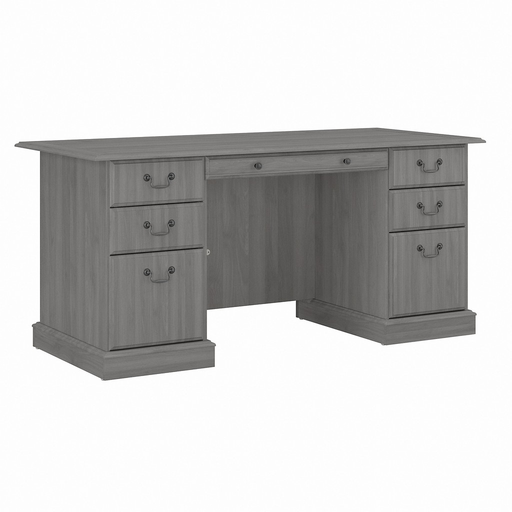 Bush Furniture Saratoga Executive Desk with Drawers in Modern Gray - Bush Furniture EX45866-03K