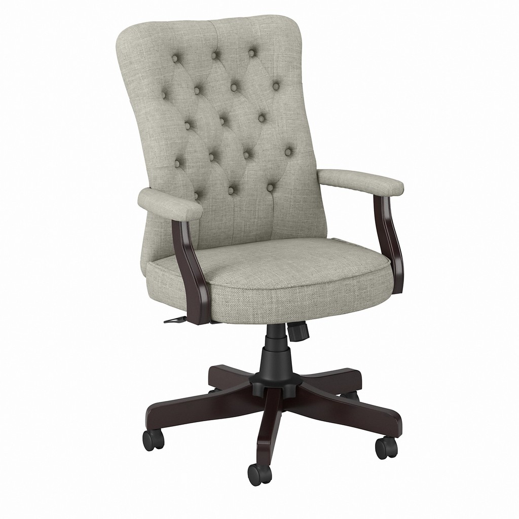 Fairview High Back Tufted Office Chair with Arms in Light Gray Fabric - Bush Furniture FVCH2303LGF-Z