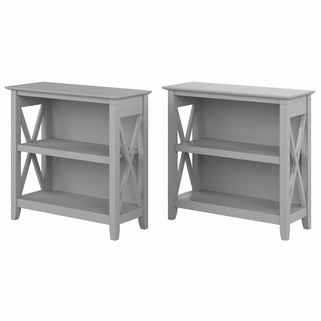 Bush Furniture Key West Small 2 Shelf Bookcase - Set of 2 in Cape Cod Gray - KWS053CG
