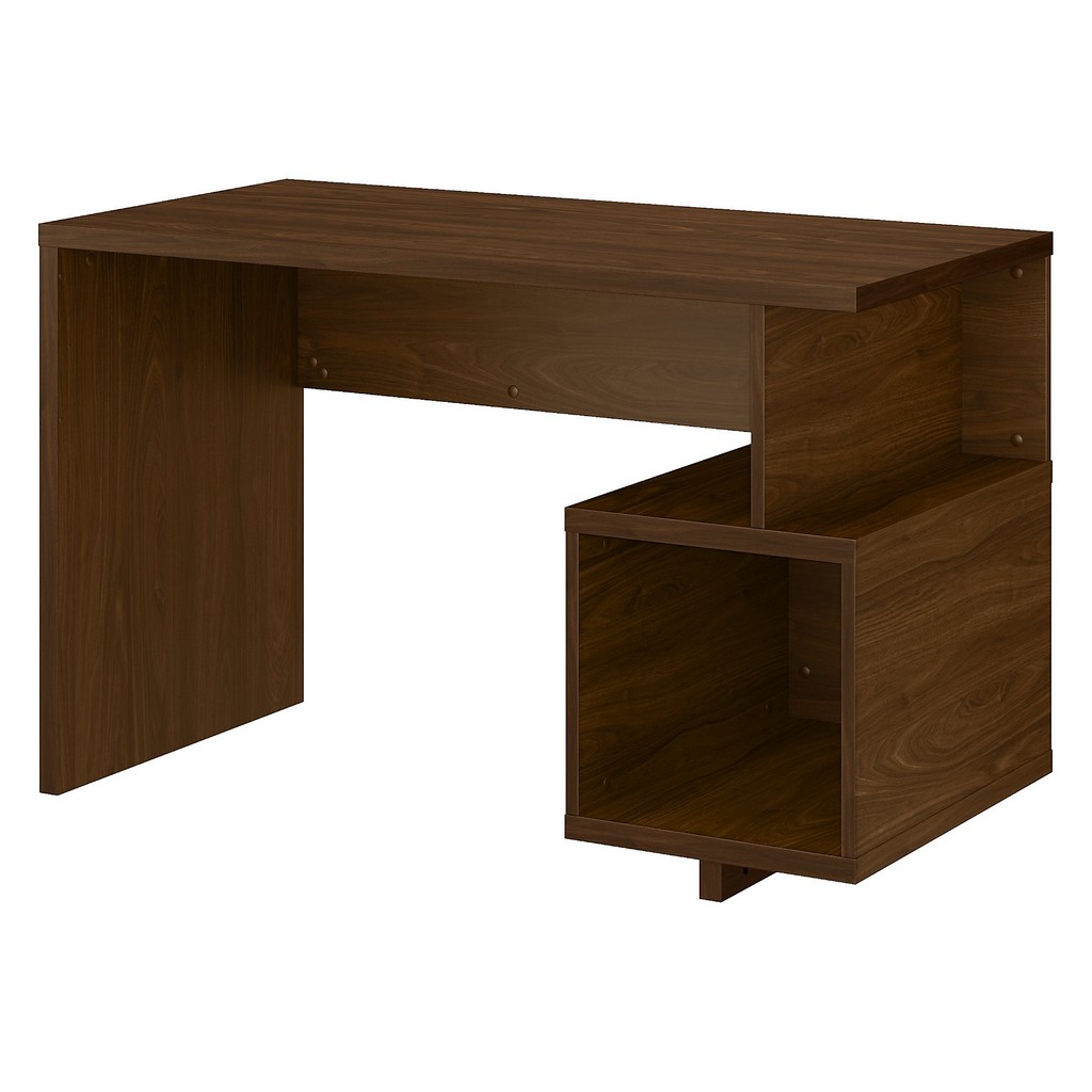 Kathy Ireland® Home Madison Avenue 48w Writing Desk With Storage Cubby In Modern Walnut - Bush Furniture Mdd148mw-03