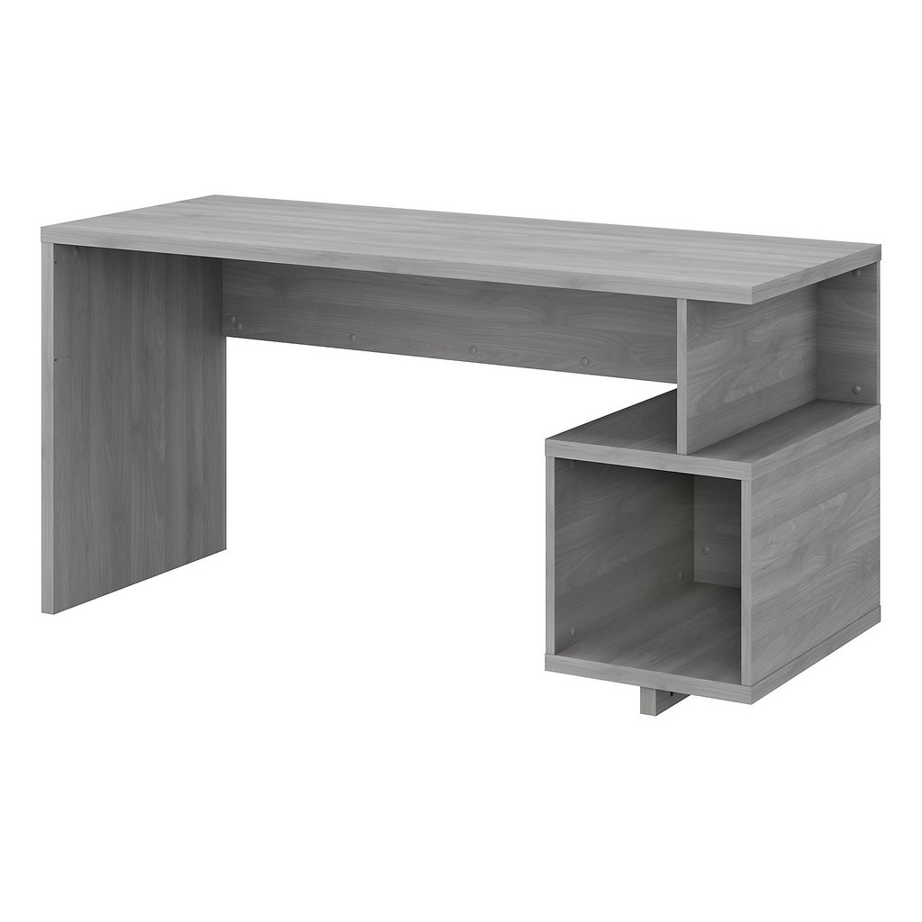 Kathy Ireland® Home Madison Avenue 60w Writing Desk With Storage Cubby In Modern Gray - Bush Furniture Mdd160mg-03