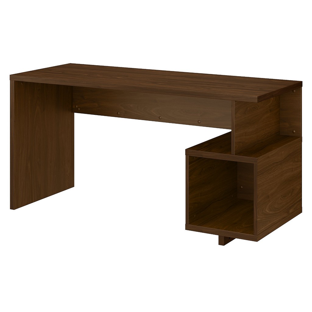 Kathy Ireland® Home Madison Avenue 60w Writing Desk With Storage Cubby In Modern Walnut - Bush Furniture Mdd160mw-03