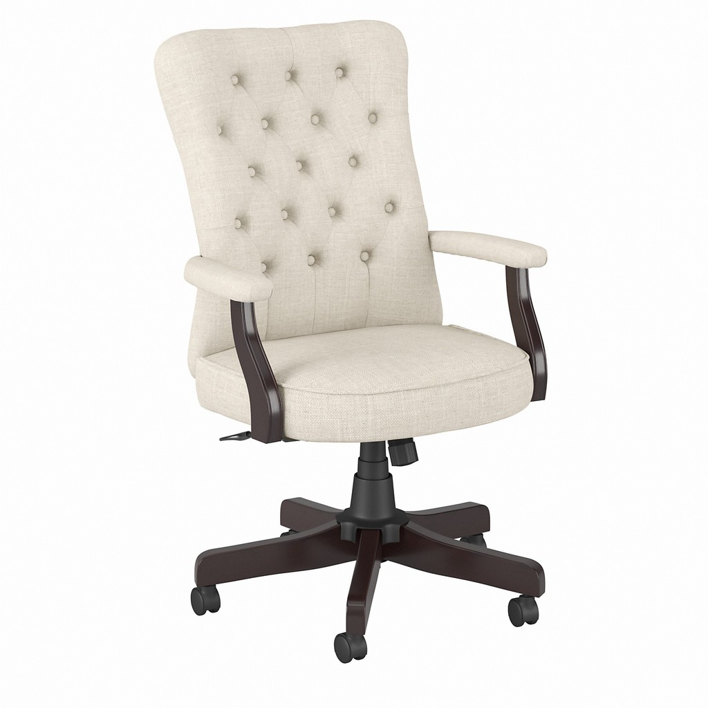 Salinas High Back Tufted Office Chair with Arms in Cream Fabric - Bush Furniture SALCH2303CRF-Z