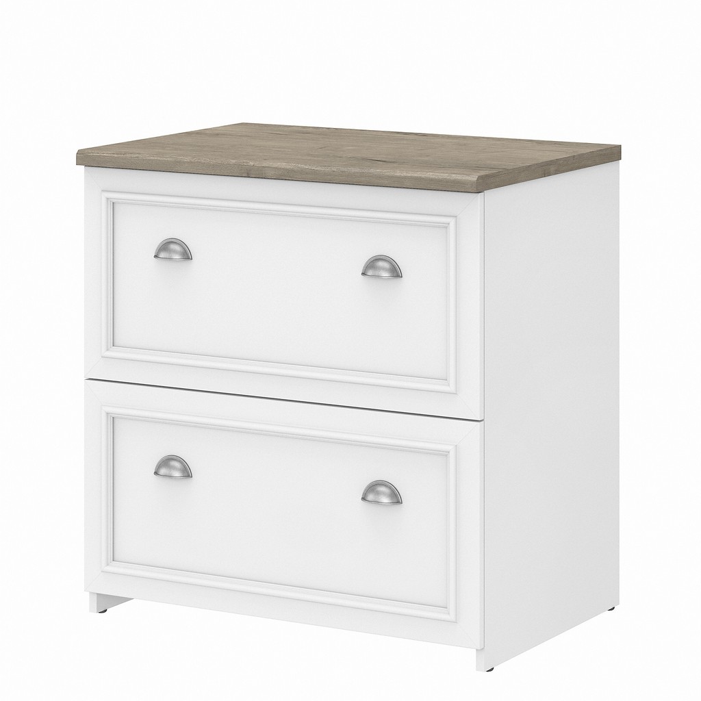 Bush Furniture Fairview 2 Drawer Lateral File Cabinet in Pure White and Shiplap Gray - Bush Furniture WC53681-03