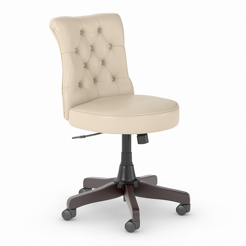 Bush Furniture Yorktown Mid Back Tufted Office Chair In Antique White Leather - Bush Furniture Yrch2301awl-z