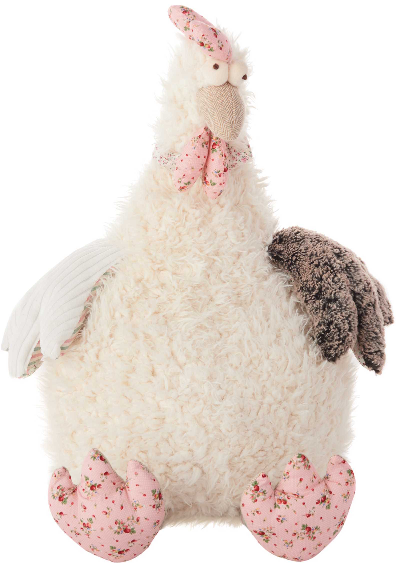 Mina Victory Plushlines Ivory Rooster Plush Animal Pillow Toy - Nourison N0579