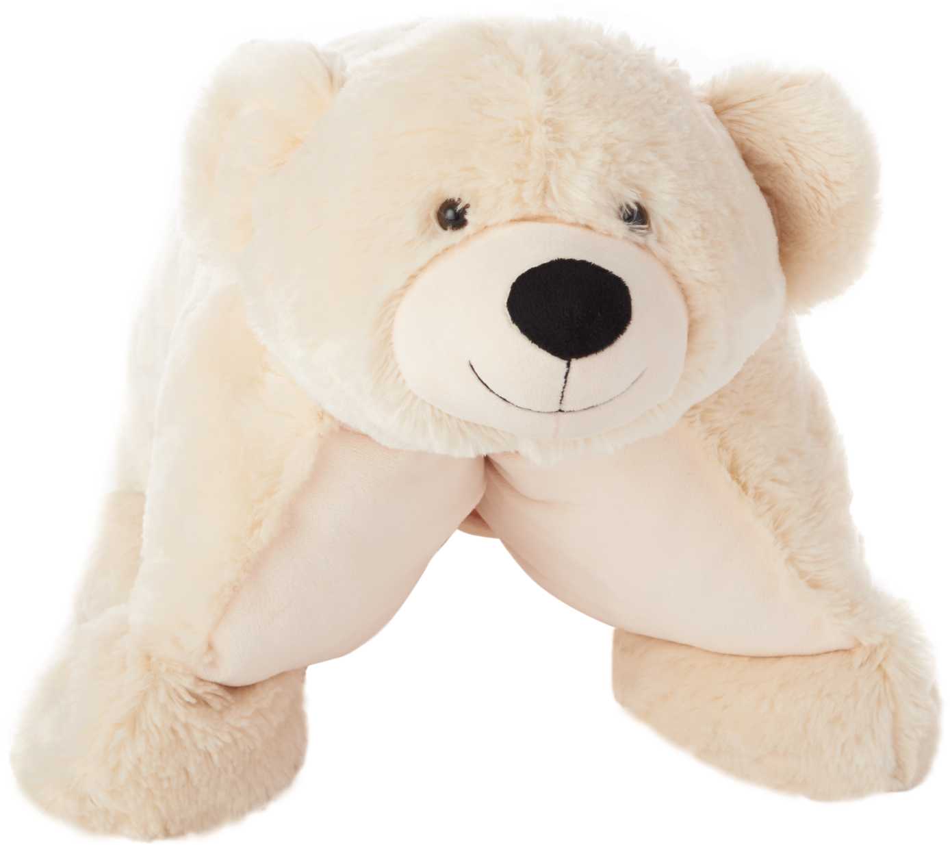Mina Victory Plushlines Ivory Bear Plush Animal Pillow Toy - Nourison N0582